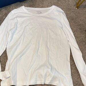 Time and Tru Classic White Long Sleeve Top
